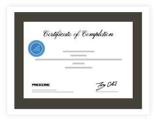 Certificat de certification Procore